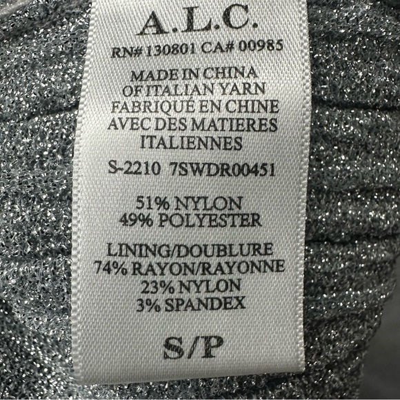 A.L.C. Aria Pleated Metallic Mini Dress. Sz: Small - Picture 8 of 10